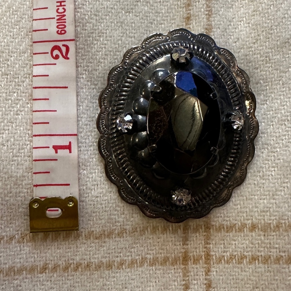 Vintage Black and Silver Brooch